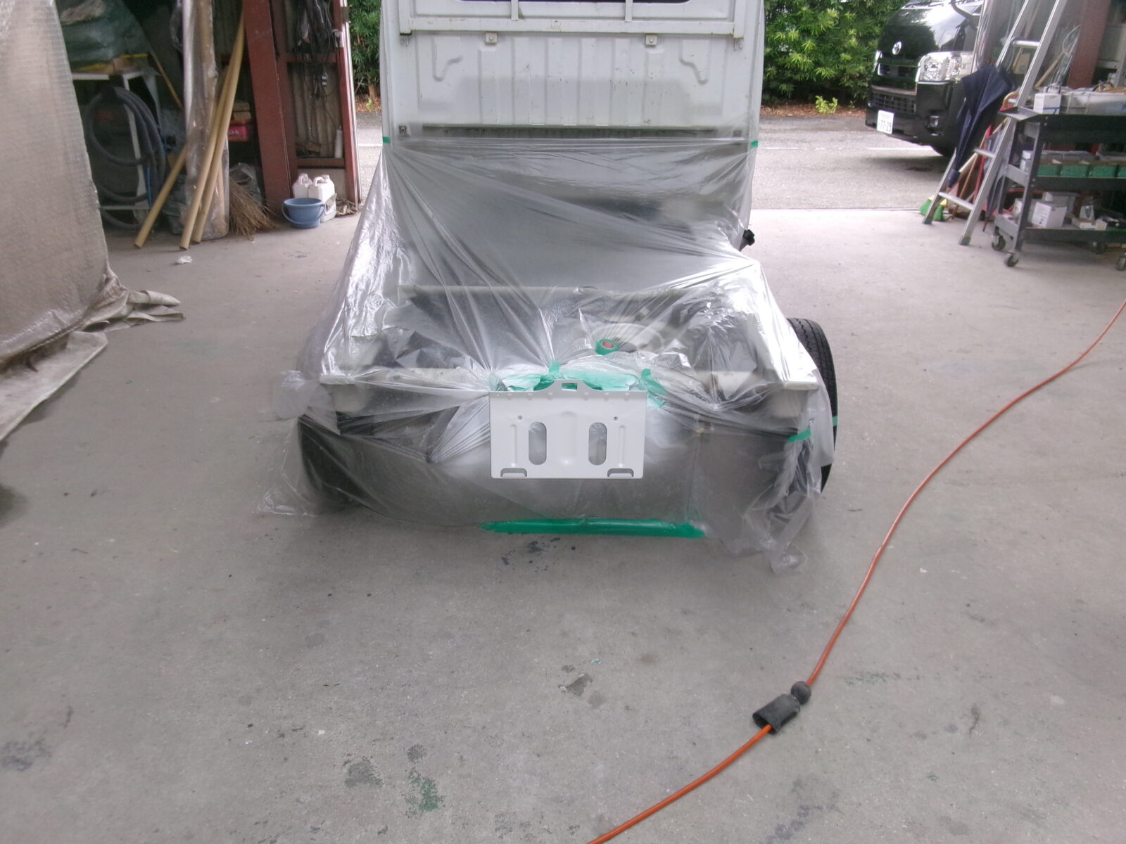 塗装作業の準備